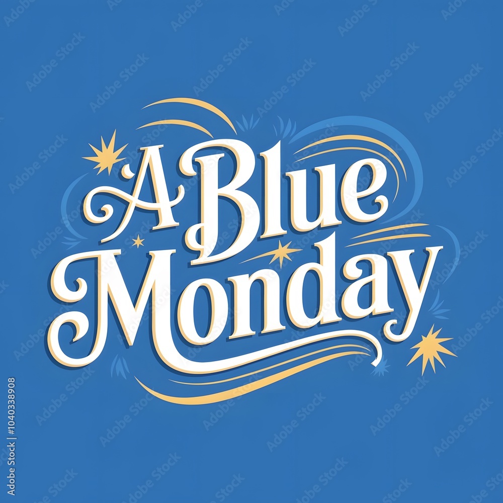 A vibrant blue background with the words A Blue Monday A vibrant blue background with the words A Blue Monday