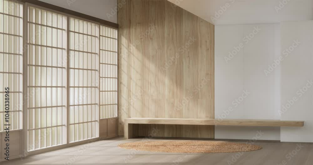 Living room modern old japanese style.3D rendering Living room modern old japanese style.3D rendering