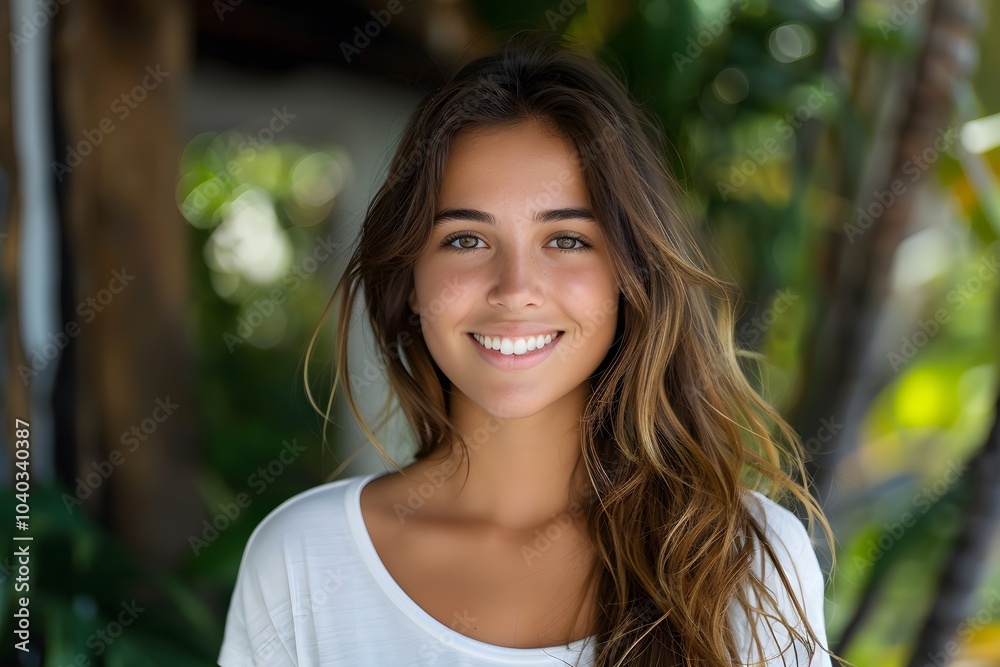 A beautiful young woman posing for a picture A beautiful young woman posing for a picture