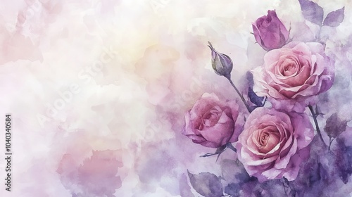  Vintage Floral Art Soft Pink Roses Bouquet Painting