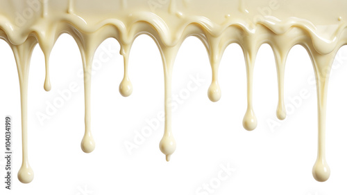 dripping condensed milk isolated on white background