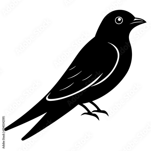 illustration of a purple martin bird