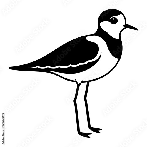  snowy plover on white