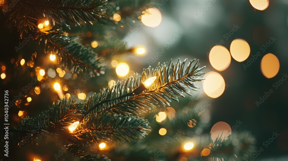 Bokeh of Light on Christmas tree. Defocused Light on Christmas tree on blurred background. Blurred Christmas background for template Bokeh of Light on Christmas tree. Defocused Light on Christmas tree on blurred background. Blurred Christmas background for template
