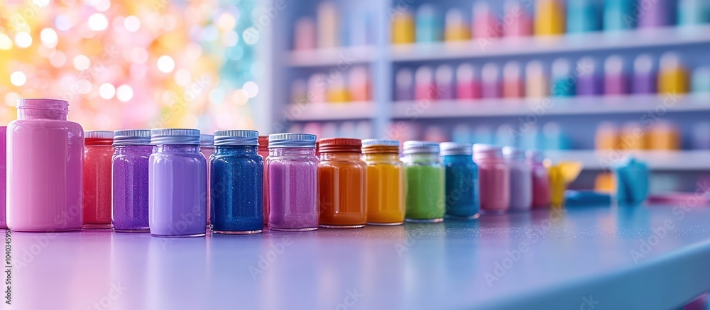 Colorful Jars on a Table Colorful Jars on a Table