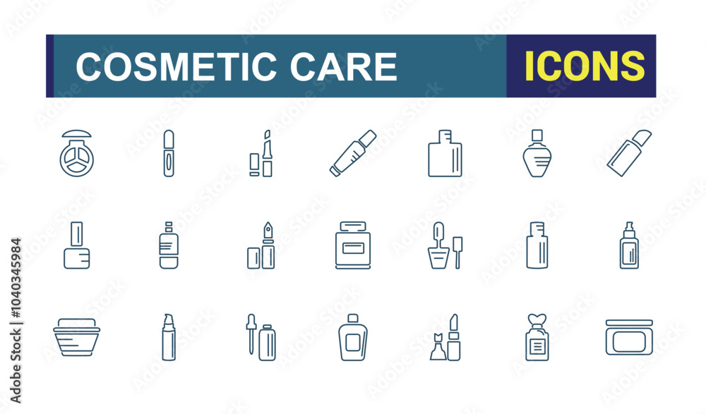 Cosmetics and skincare line icons set. Containing makeup, moisturizer, serum, treatment, lotion and more. Line vector icon collection. Editable stroke. Pixel perfect. Cosmetics and skincare line icons set. Containing makeup, moisturizer, serum, treatment, lotion and more. Line vector icon collection. Editable stroke. Pixel perfect.