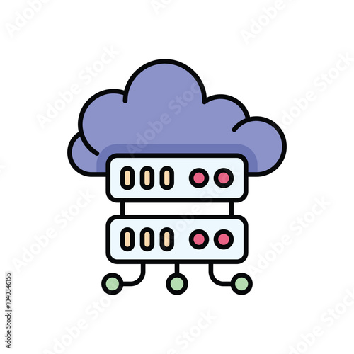 Cloud Server vector icon