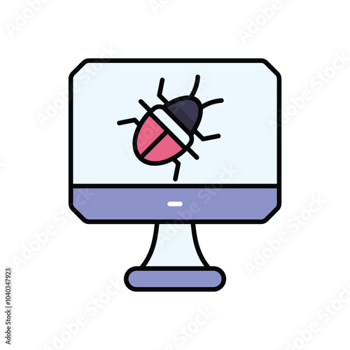 Computer Bug vector icon
