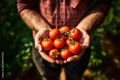 Vegetable tomato holding farmer.