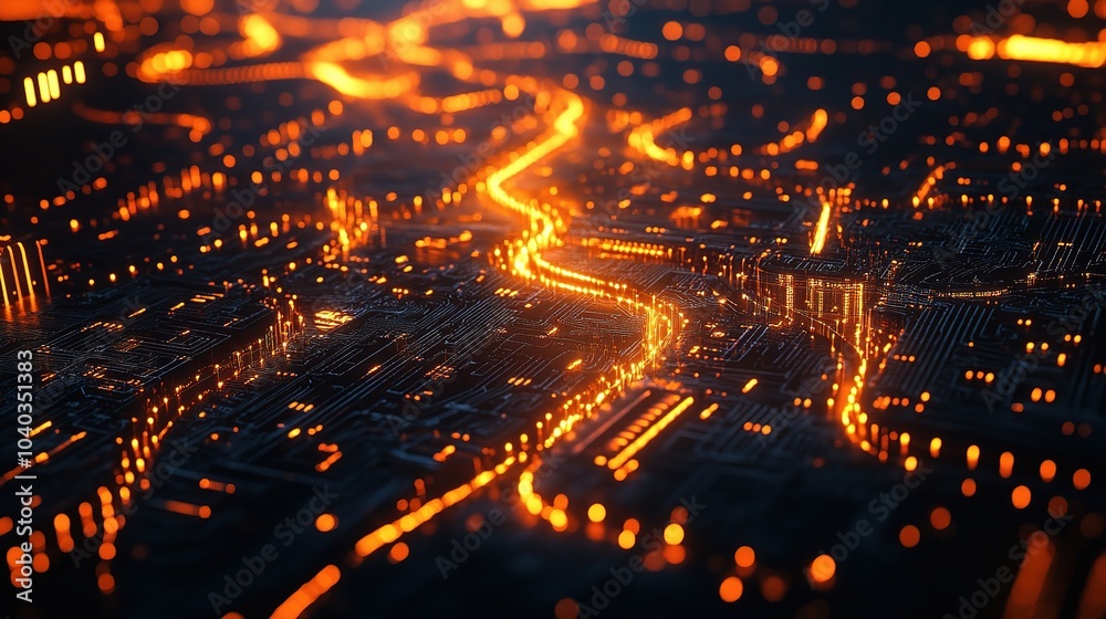Glowing Data Streams in a Futuristic Smart City Glowing Data Streams in a Futuristic Smart City