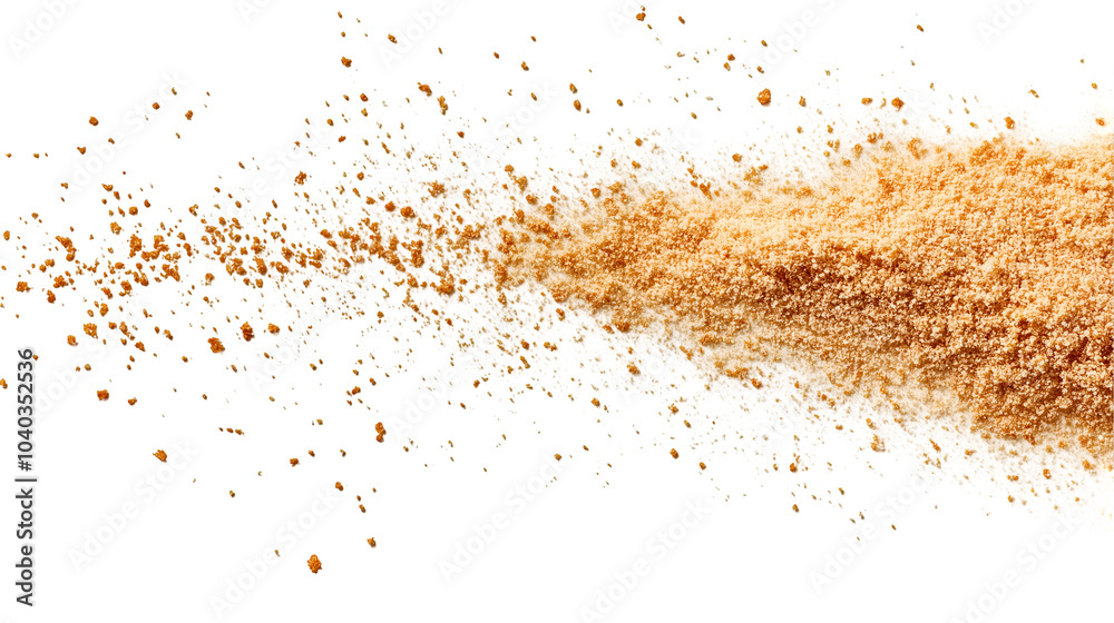 Crumbled bread crumbs flying isolated on transparent background, PNG Crumbled bread crumbs flying isolated on transparent background, PNG
