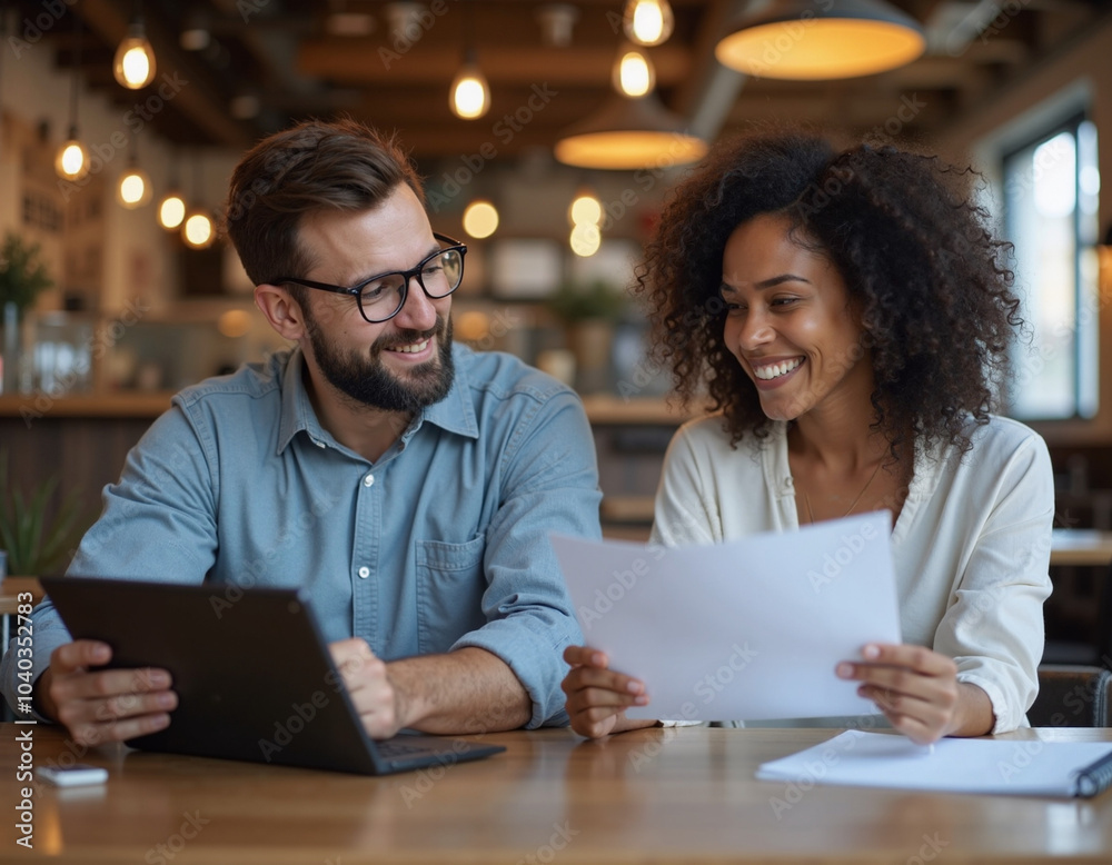 Fototapeta premium Happy Coworkers Meeting.