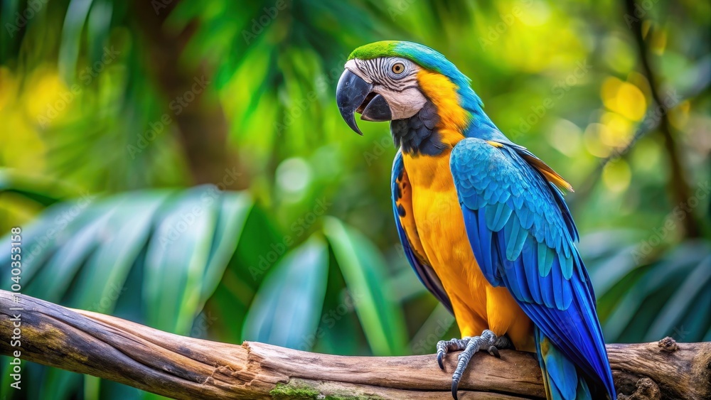 Vibrant blue and yellow macaw perched on a branch , macaw, bird, wildlife, colorful, tropical, feathers, vibrant, blue Vibrant blue and yellow macaw perched on a branch , macaw, bird, wildlife, colorful, tropical, feathers, vibrant, blue