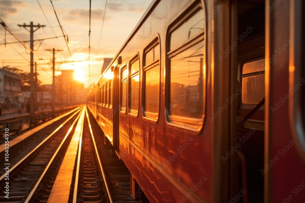 Naklejka premium Train vehicle railway day.