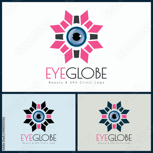 Eyes center optical care vision modern pattern logo design template for brand or company and other