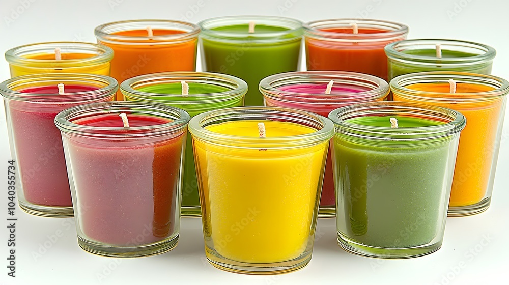 Candle Symphony: Multiple scented candles arranged in a circular pattern. Each one emits a different fragrance, harmonizing into a sensory symphony. Candle Symphony: Multiple scented candles arranged in a circular pattern. Each one emits a different fragrance, harmonizing into a sensory symphony.