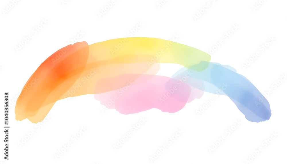Cute watercolor rainbow element isolated on white background, hand ...