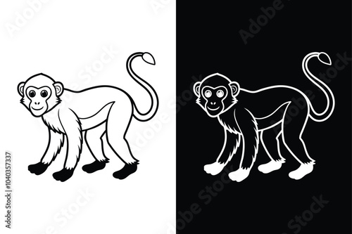 Monkey icon chimp vector on white background.