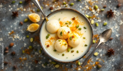 Chanar Payesh Bengali Milk Pudding with Cardamom (Bangladeshi Cuisine) photo