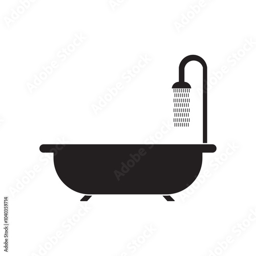 bathtub flat icon vector