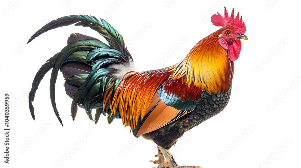 Fototapeta premium rooster isolated on white background