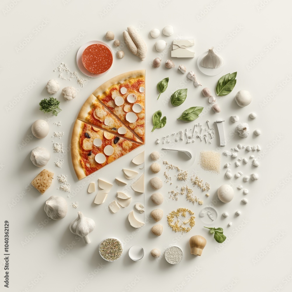 Cartoon Diagram of Pizza Making Process Cartoon Diagram of Pizza Making Process