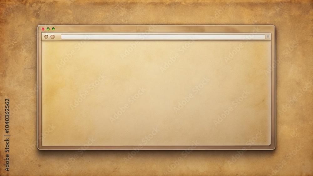 Fototapeta premium Vintage Style Empty Browser Window Mockup with Realistic Shadow for Web Design Projects