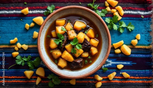 Carapulcra - Bolivian Stew of Dried Potatoes and Pork in a Rich Sauce (Bolivian Cuisine) photo