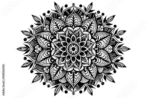 Hand-drawn Mandala Vector Illustration with Intricate Details