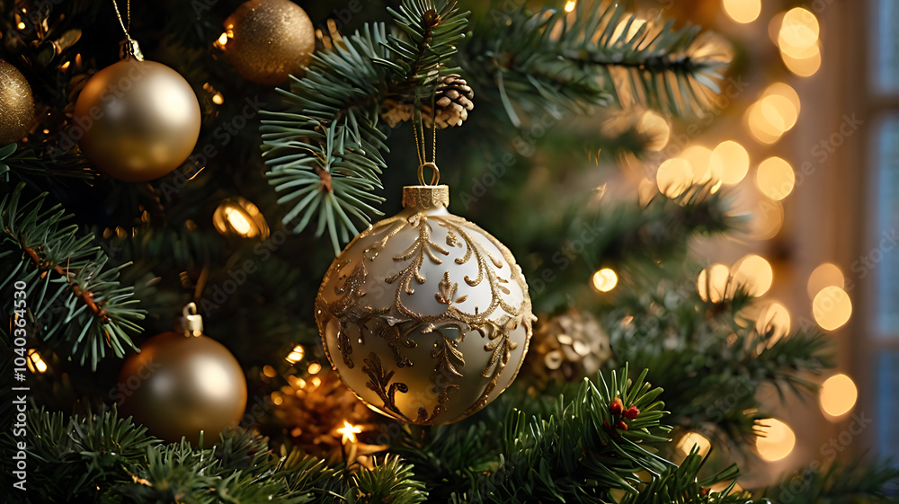 Christmas tree with presents, Christmas tree decorations, christmas tree with lights, Xmas copy-space Christmas tree with presents, Christmas tree decorations, christmas tree with lights, Xmas copy-space