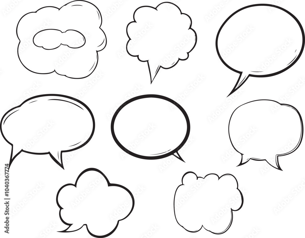 Hand-drawn speech bubble or chat bubble. Speech bubble sketch vector illustration Hand-drawn speech bubble or chat bubble. Speech bubble sketch vector illustration