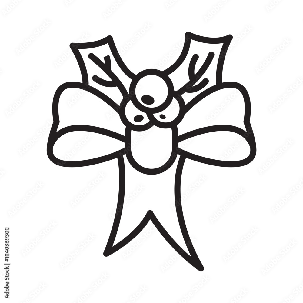 Fototapeta premium Christmas gift ribbon icon design vector template