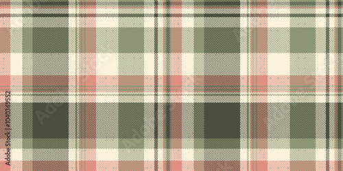 30s seamless vector textile, greeting card fabric check plaid. Top background texture pattern tartan in pastel and papaya whip colors.
