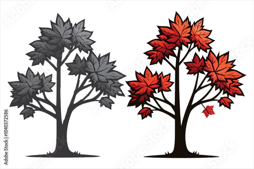 tree with orange color leves 
