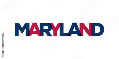 Maryland, USA typography slogan design. America logo with graphic city lettering for print and web.