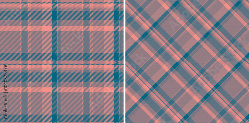 Vector seamless textile of texture fabric tartan with a pattern check plaid background. Set in popular colors. Stylish wrapping options for gifts.