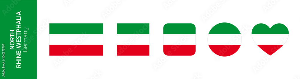Flag of North Rhine-Westphalia or North-Rhine. Flag of Westphalia state, Germany Flag of North Rhine-Westphalia or North-Rhine. Flag of Westphalia state, Germany