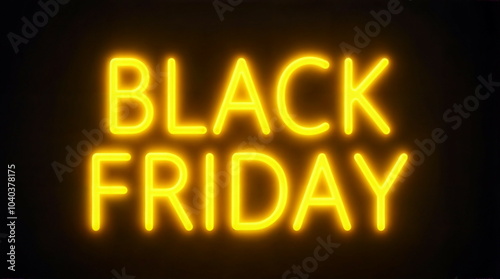 Neon Yellow Sign Black Friday, design concept for seasonal sales, discount advertisement, special offer 