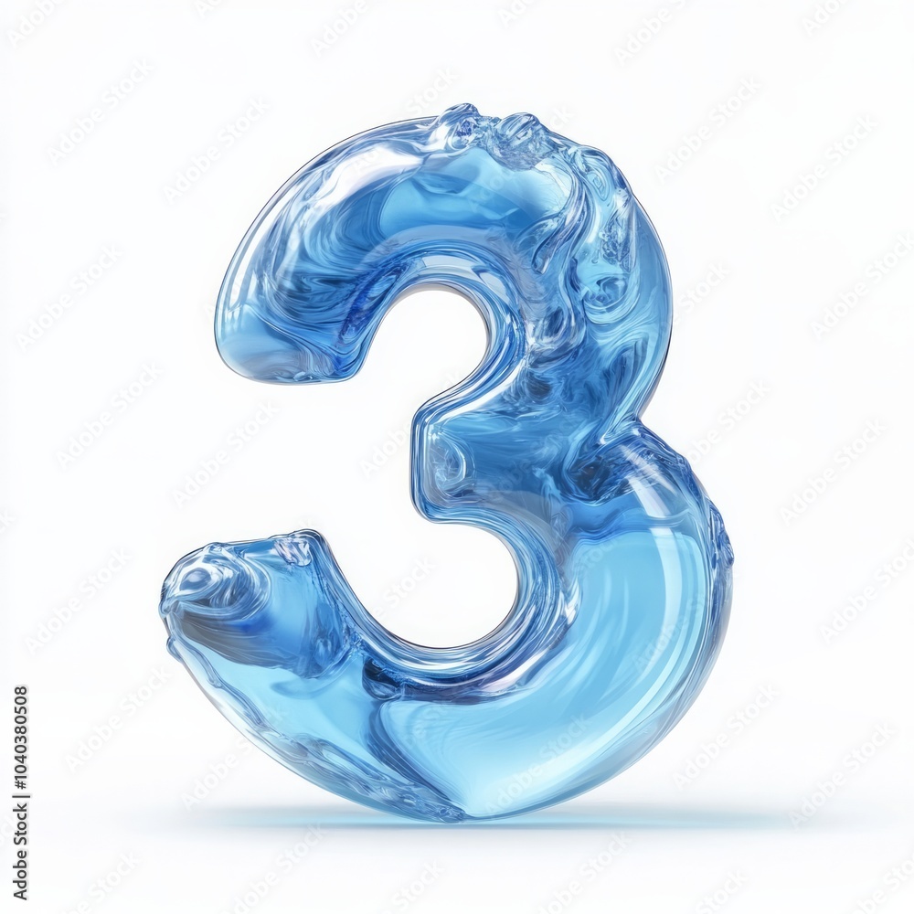 Water Numbers isolated on white background (Number 3)
Water Numbers isolated on white background (Number 3)