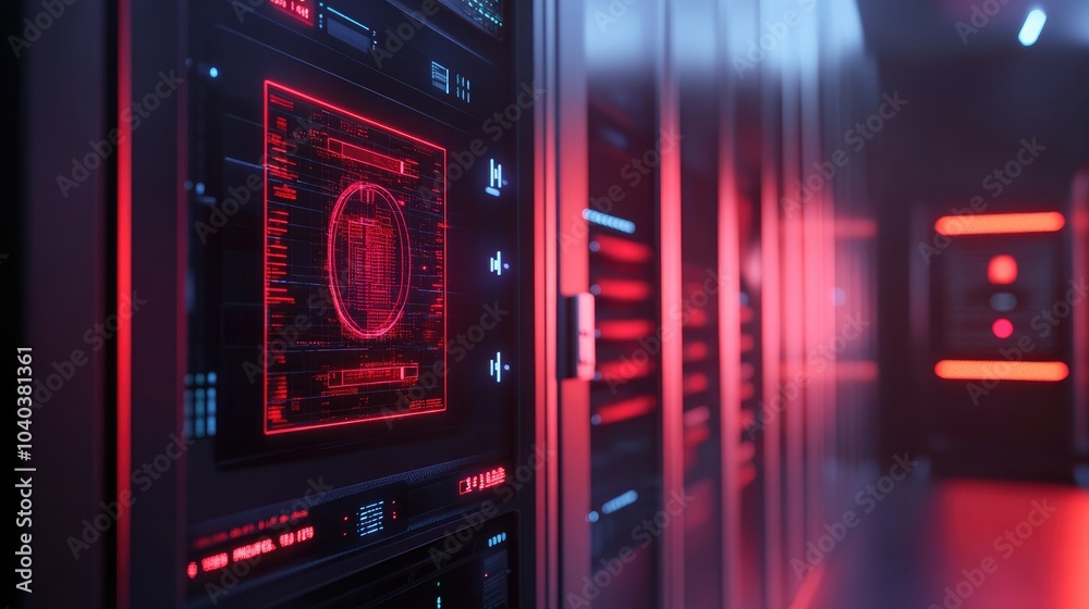 Obraz premium Exploring the intricacies of modern data centers a glimpse into high-tech infrastructure and cybersecurity