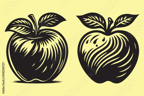 Apple silhouette vector photo