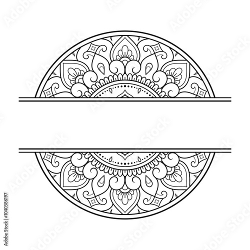 Frame in eastern tradition. Stylized with henna tattoos decorative pattern for decorating covers for book, notebook, casket, magazine, postcard and folder. Flower border in mehndi style.