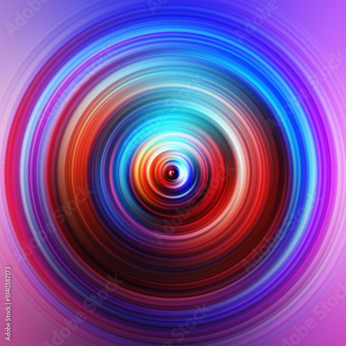 Colorful radial motion effect. Abstract rounded background. Color curves and sphere. Multi color gradient rings and circles wallpaper. Colored texture backdrop and banner.