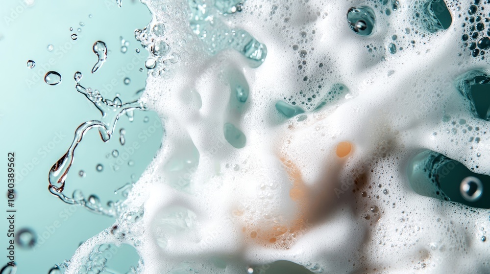 An energetic splash of liquid depicted in an abstract style, forming intricate and organic white shapes amidst swirling motion against a vivid aqua backdrop. An energetic splash of liquid depicted in an abstract style, forming intricate and organic white shapes amidst swirling motion against a vivid aqua backdrop.