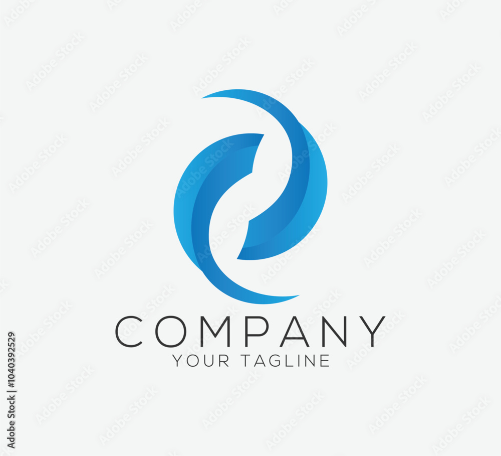 Circle letter O with wave vector element logo design for company and business. Circle letter O with wave vector element logo design for company and business.
