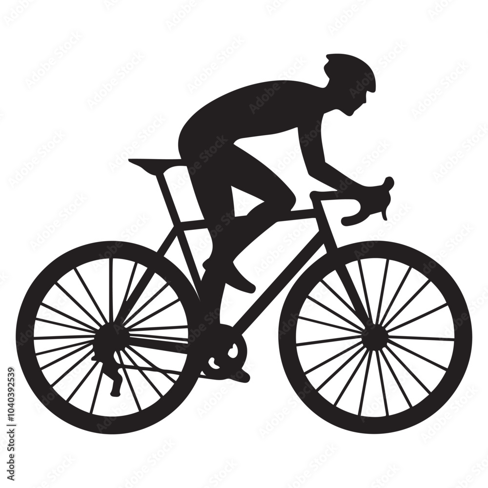 Naklejka premium silhouette of a person riding bicycle