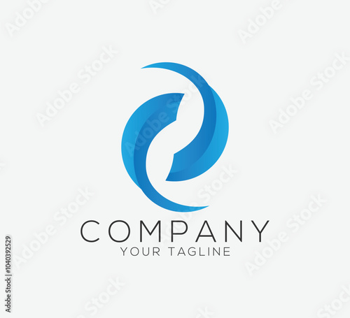 Circle letter O with wave vector element logo design for company and business.