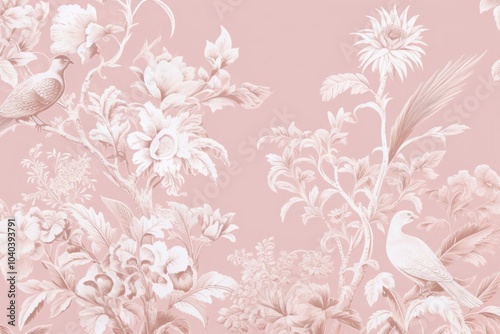 Wallpaper Mural Birds and flowers wallpaper pattern backgrounds. Torontodigital.ca