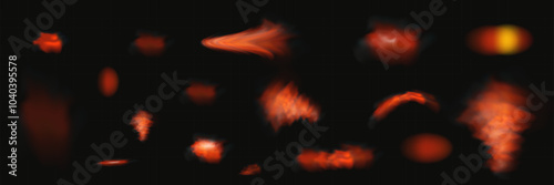 Red Cloud of Smoke and Fog.Vector illustration.