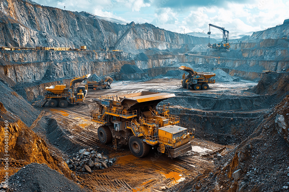 Daylight mining in a scenic mountainous area Daylight mining in a scenic mountainous area